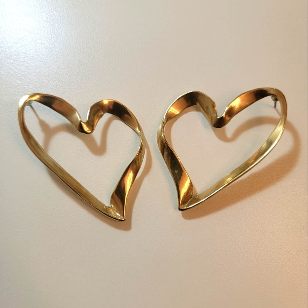 BRASS HEART EARRINGS